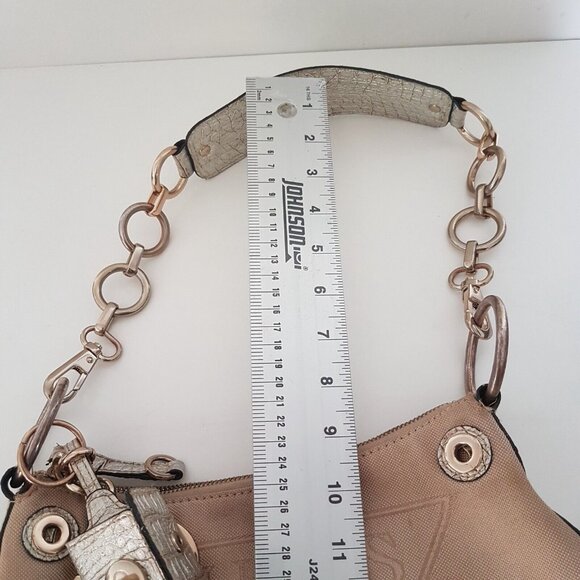 Y2K Vintage GUESS USA Purse Bag Washed Jeans Canvas Faux Leather Strap Logo RARE - Picture 5 of 16